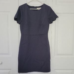 LOFT Gray Sheath Dress with Flutter Sleeves